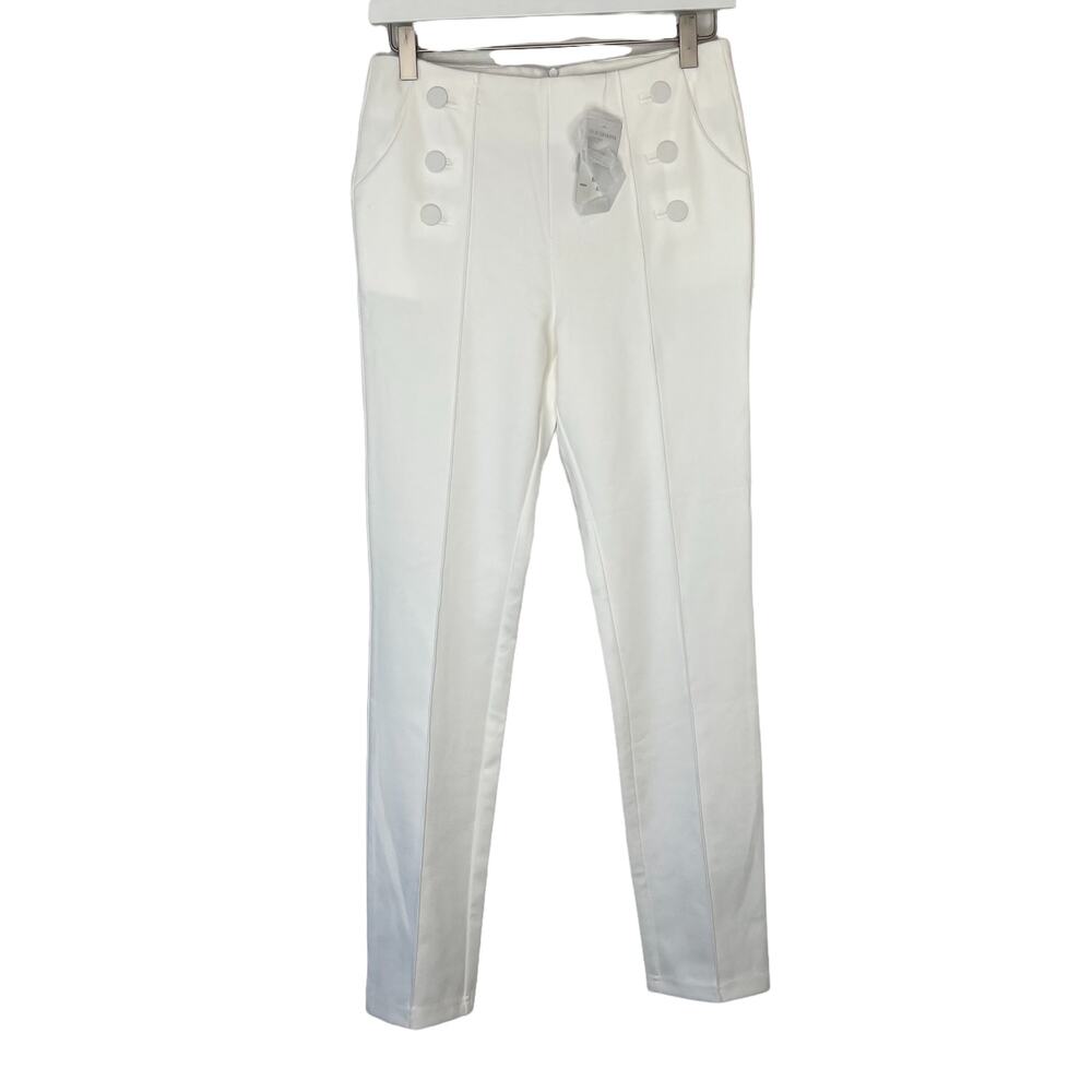 Fashion Nova Women's Medium Dress Pants White Sabrina Skinny Career Professional